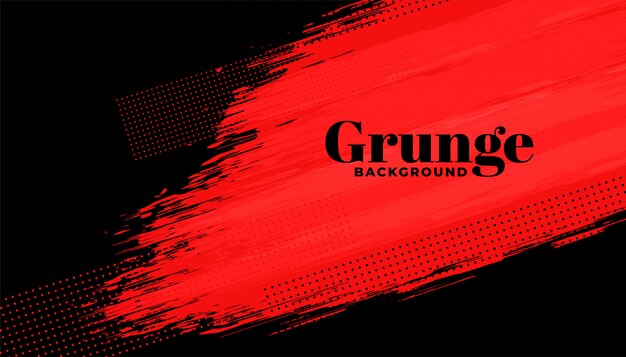 Red and black grunge abstract brush stroke background