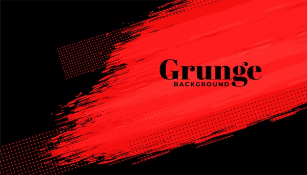 Red and black grunge abstract brush stroke background