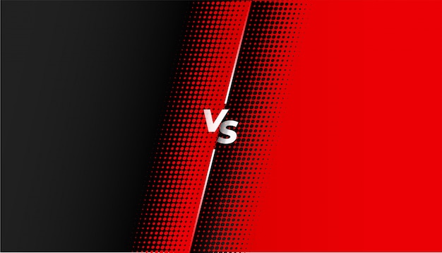 Red and black halftone versus vs banner design