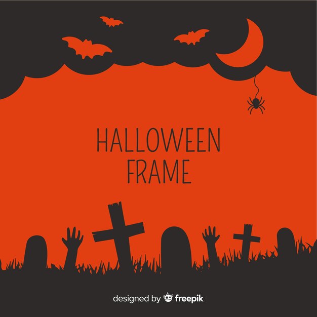 Red and black halloween frame