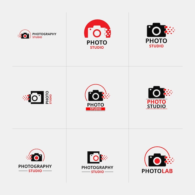 Red and black icons for photographers