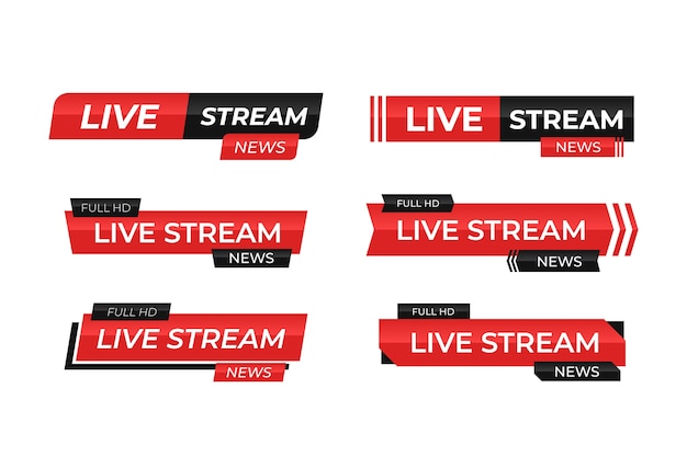 Red and black live news streams