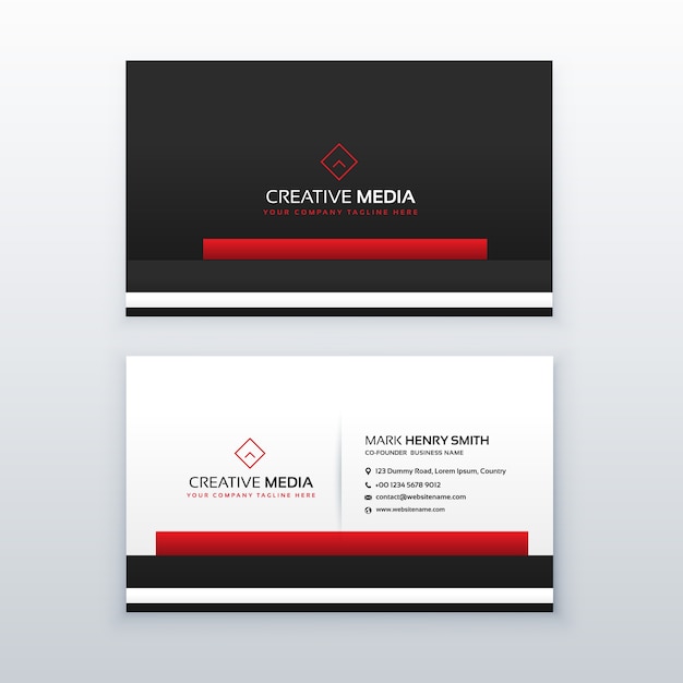 Red and black professional business card design