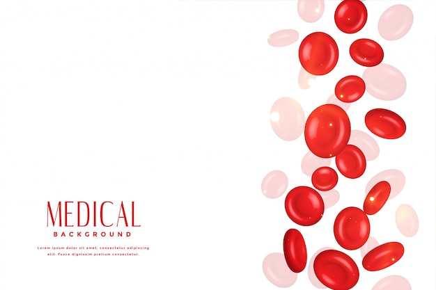 Red blood cell in 3d medical concept background 