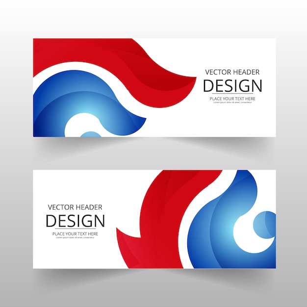 Red and blue abstract banner