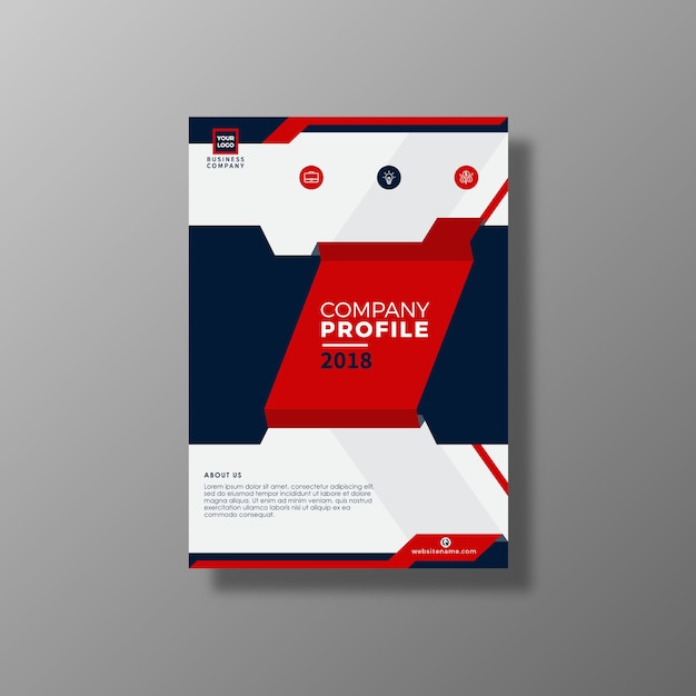 Red and blue business brochure