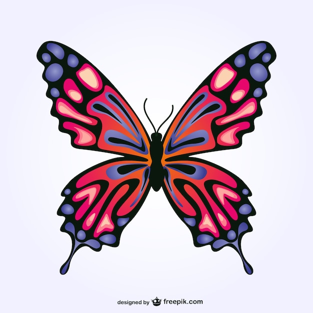 Red and blue butterfly