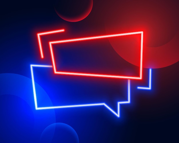 Free Vector red and blue glowing chat box with empty space