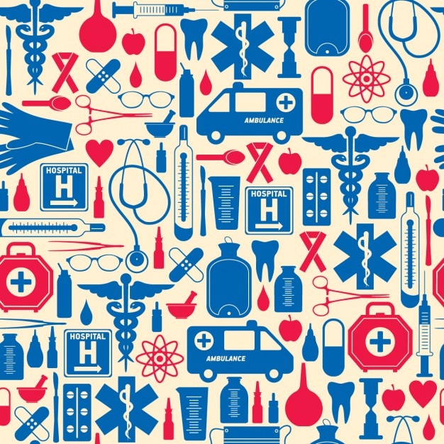 Red and blue medical pattern