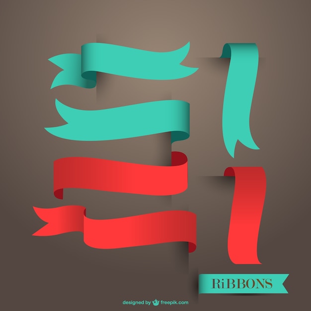 Free Vector red and blue ribbons