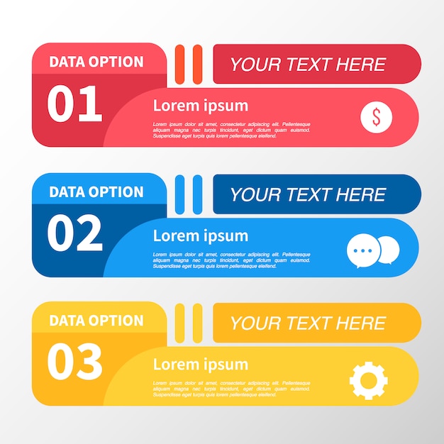 Free Vector red, blue and yellow infographic label