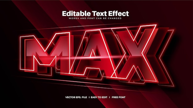 Free vector red bold max editable text effect