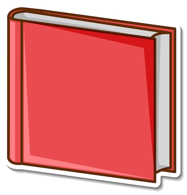 Free Vector red book sticker on white background