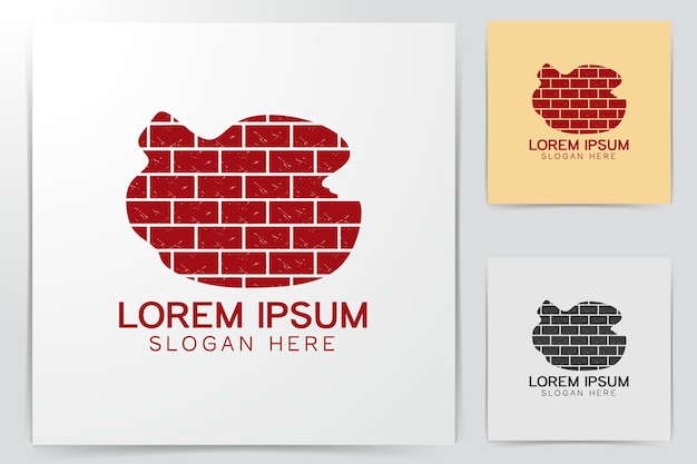 Free Vector red brick logo ideas. inspiration logo design. template vector illustration. isolated on white background