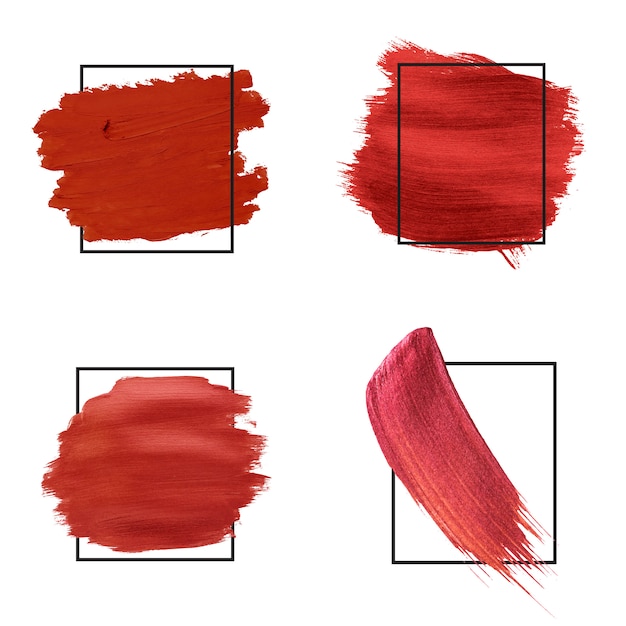 Red brush strokes collection