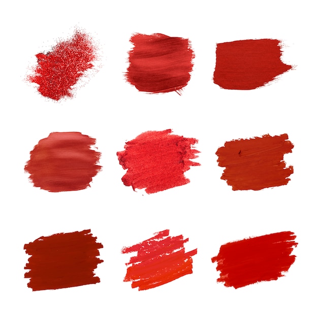 Free Vector red brush strokes collection