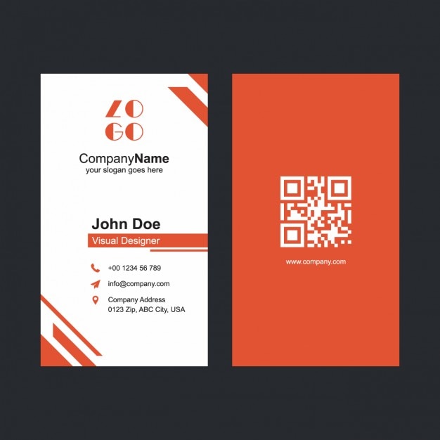 Red business card template