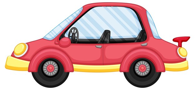 A red car in cartoon style