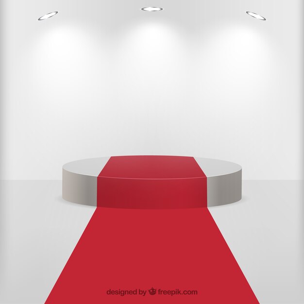 Red carpet background in realistic style