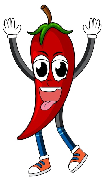 Free Vector red chili with happy face