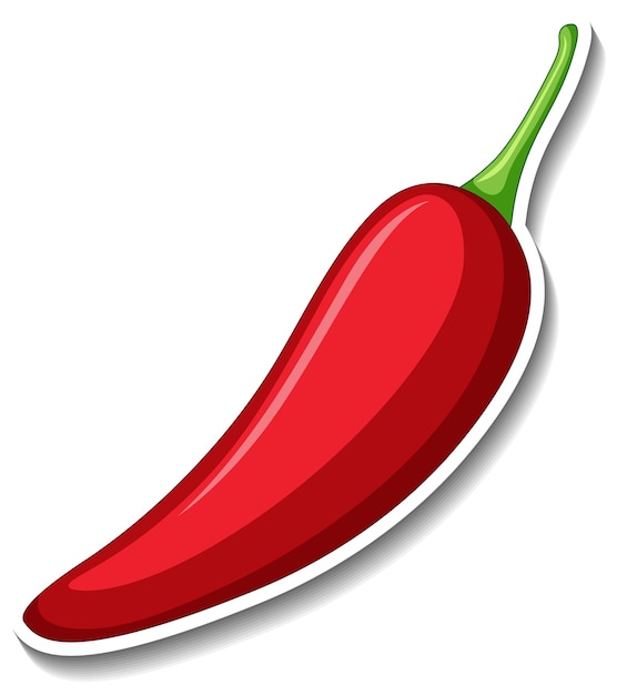 Free vector red chilli sticker on white background