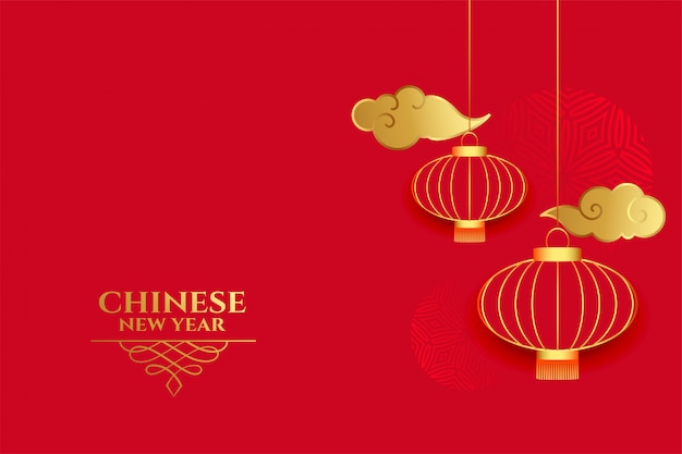 Red chinese greeting card for new year time