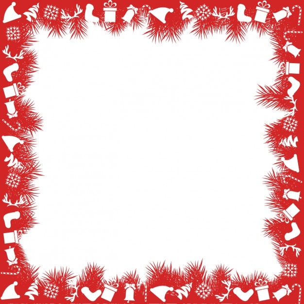 Red christmas frame