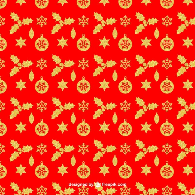 Red christmas pattern with golden elements