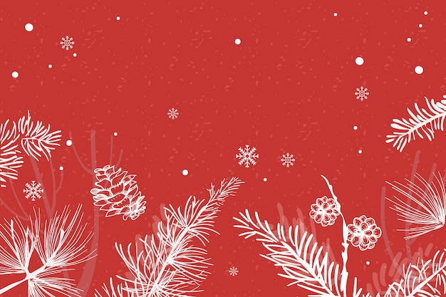 Red Christmas tree festive background