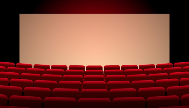 Free Vector red cinema theater seats with water screen