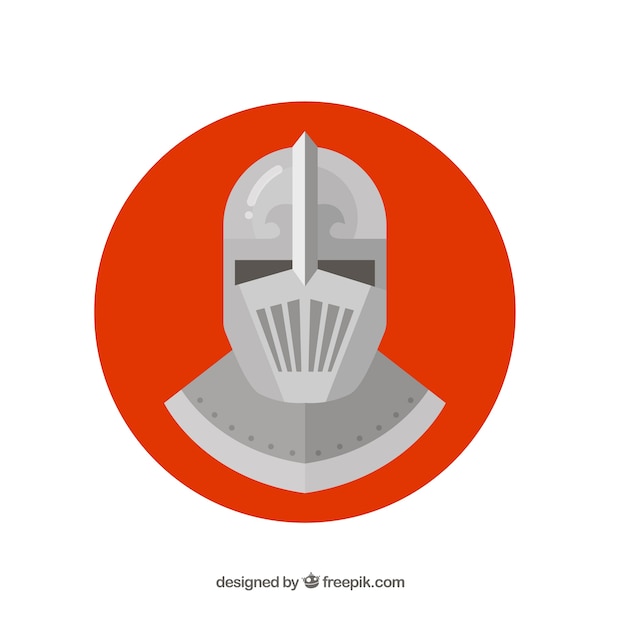 Free Vector red circle background with armor in flat design