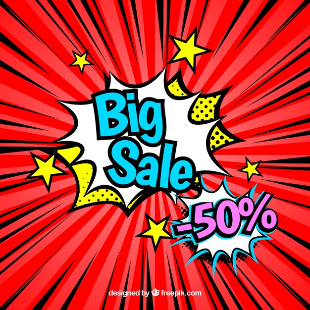 Red comic style sale design