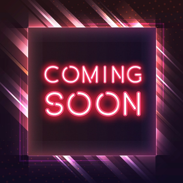 Red coming soon neon icon vector