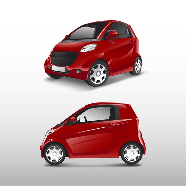 Red compact hybrid car vector