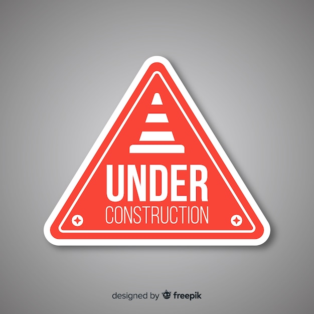 Free Vector red under construction flat sign