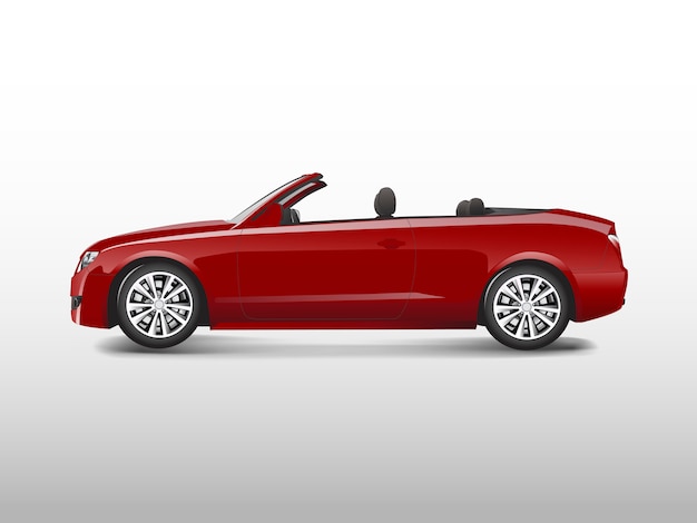 Red convertible car isolated on white vector