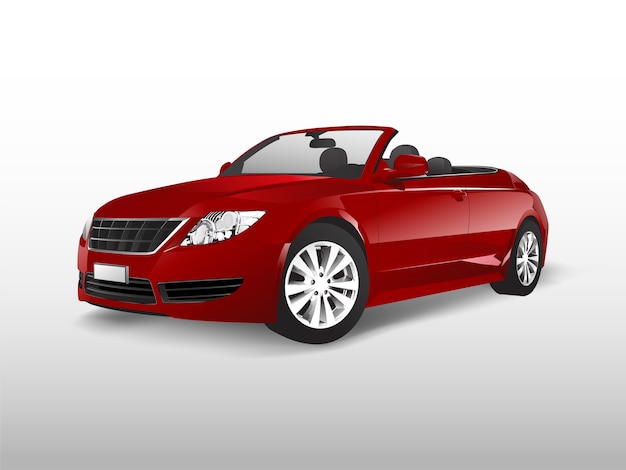 Red convertible car isolated on white vector