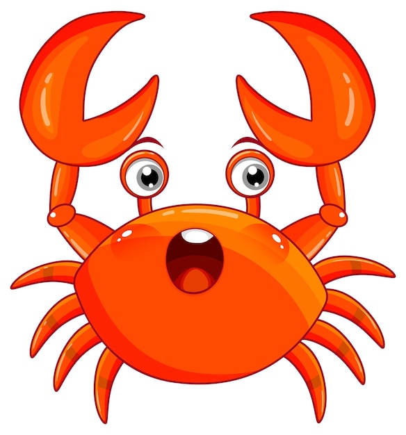 Red crab in cartoon design