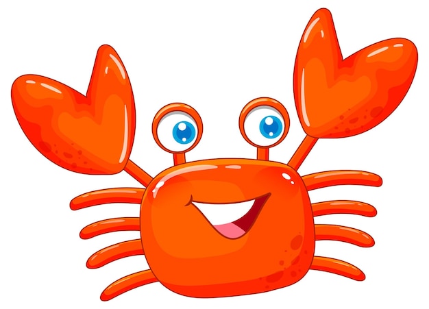 Red crab in cartoon design