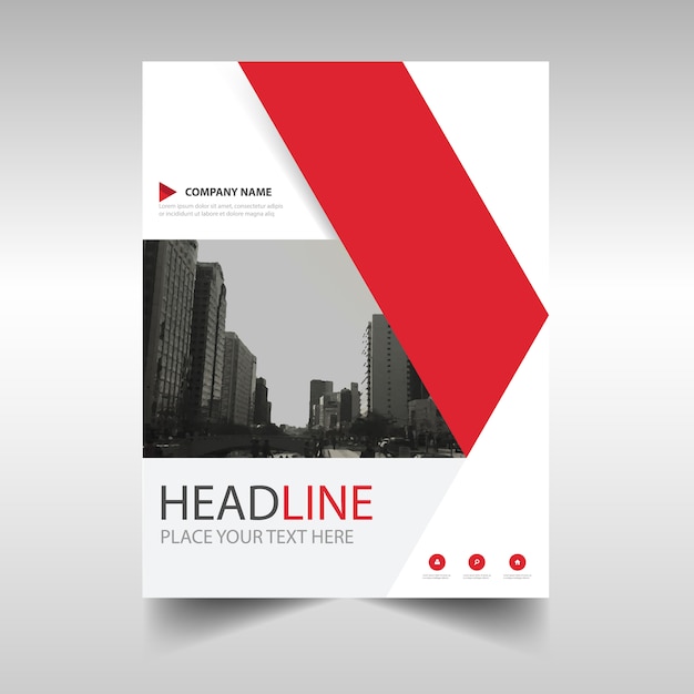 Red creative annual report book cover template