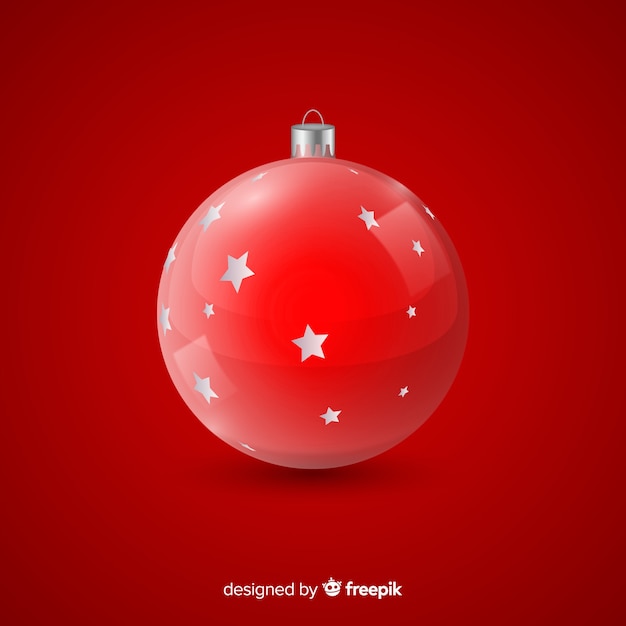 Red crystal christmas ball