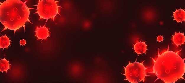 Red dangerous virus covid-19 outbreak background concept