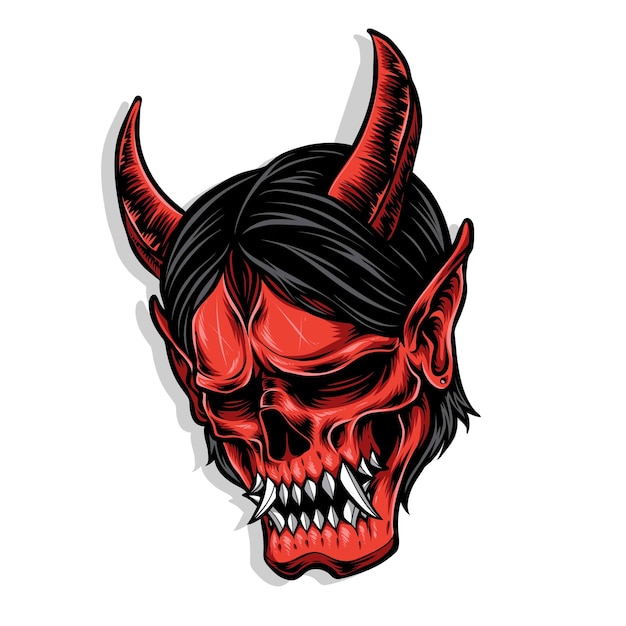 Red demon mask  logo