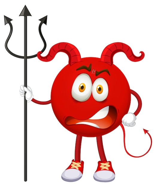 A red devil cartoon character with facial expression