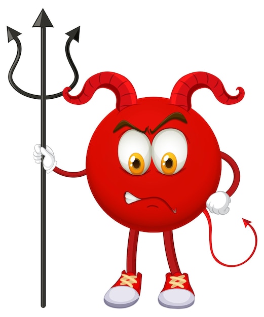 Free Vector a red devil cartoon character with facial expression