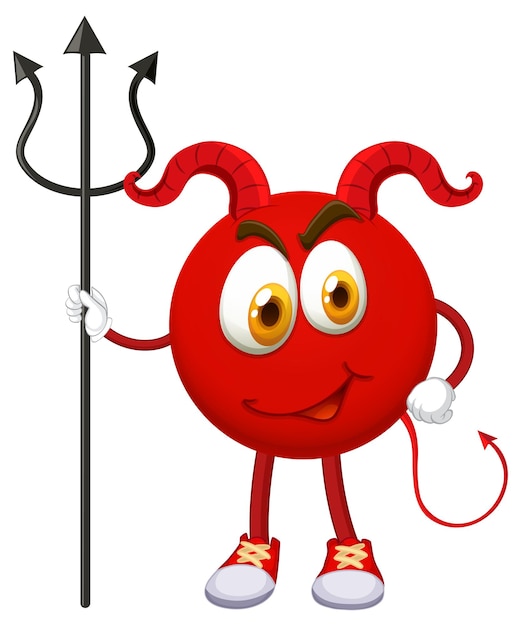 A Red Devil cartoon character with facial expression