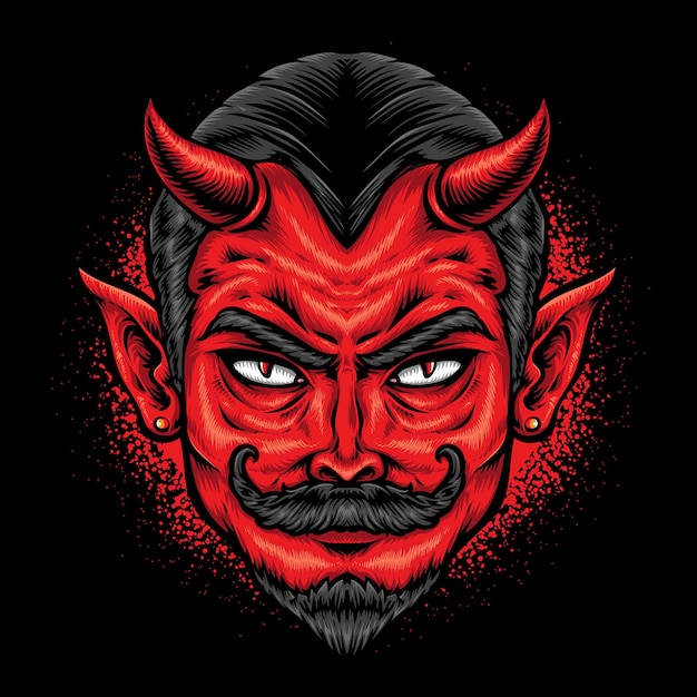 Free Vector red devil face vector logo