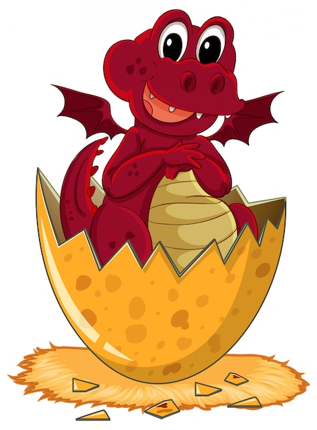 Red dragon hatching egg