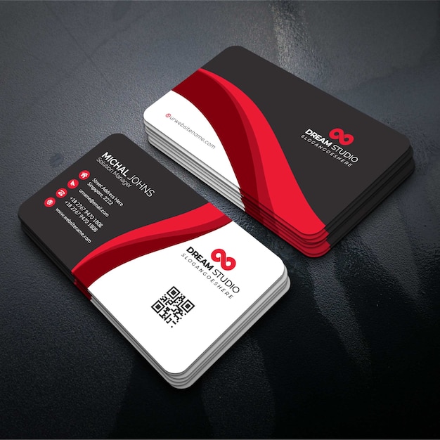 Free Vector red elegant corporate card