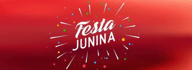 Red festa junina celebration banner